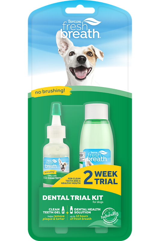 TROPICLEAN BREATH ORAL CARE KIT CLEAN TEETH GEL + DENTAL HEALTH SOLUTION 