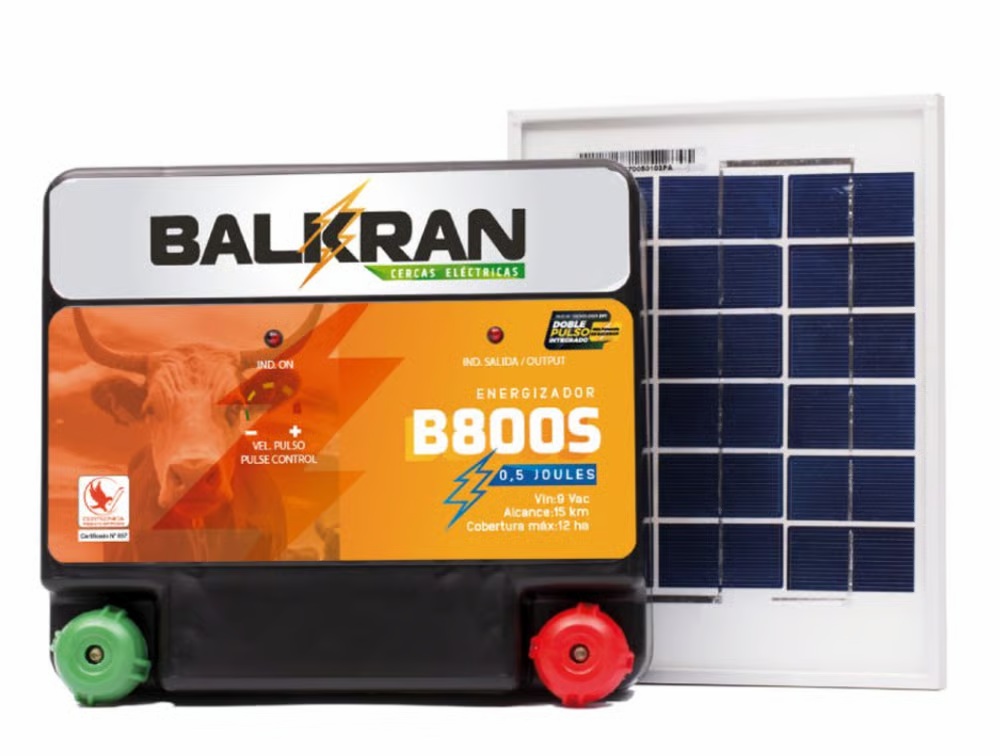 ENERGIZADOR BALKRAN B800 15 KM CON PANEL SOLAR 20 WATTS 