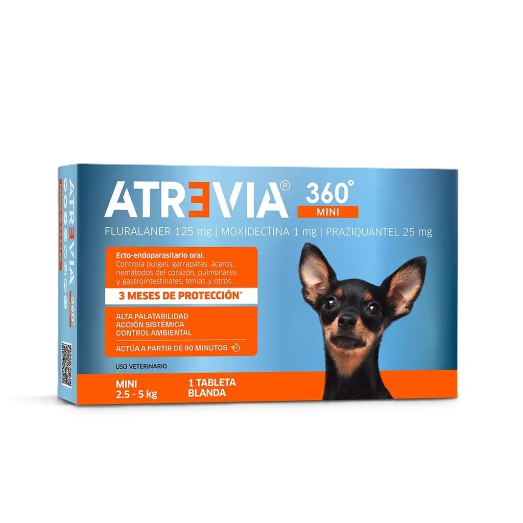 TABLETA MASTICABLE ANTIPULGAS PARA PERRO ATREVIA 360 x 1 UNIDAD