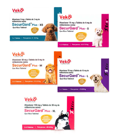 TABLETA MASTICABLE ANTIPULGAS AFOXOLANER SECURGARD PLUS PARA PERRO