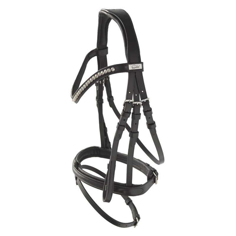 CABEZADA INGLESA LEXHIS CLOE CON RIENDAS LISAS:NEGRO:FULL
