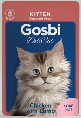 ALIMENTO HUMEDO PARA GATO GOSBI DELICAT KITTEN CHICKEN AND LAMB LOAF 70 GRS