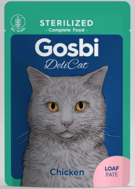 ALIMENTO HUMEDO PARA GATO GOSBI DELICAT STERILIZED CHICKEN LOAF 70 GR
