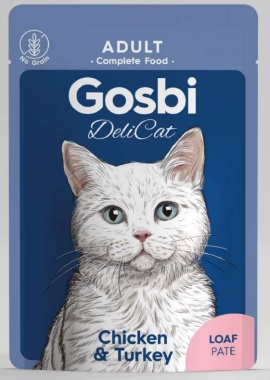 ALIMENTO HUMEDO PARA GATO GOSBIT DELICAT ADULT CHICKEN AND TURKEY 70 GR