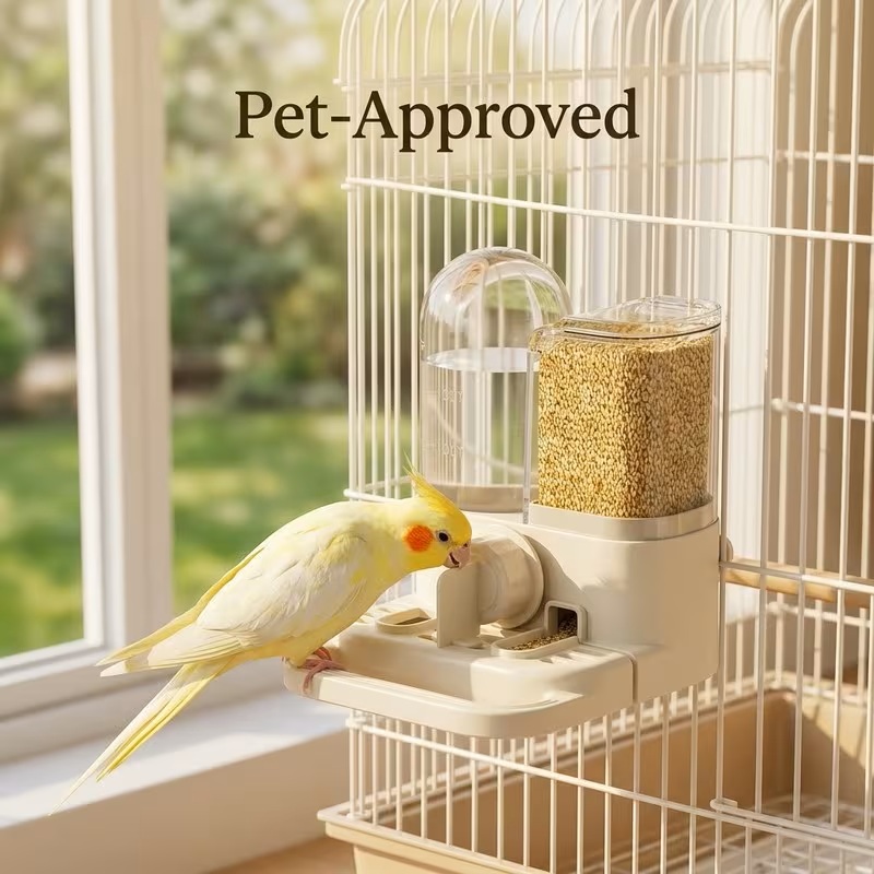 COMEDERO Y BEBEDERO PARA AVES EN JAULA