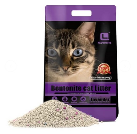 ARENA PARA GATO BENTONITE AGLUTINANTE AROMA A LAVANDA 10 KG