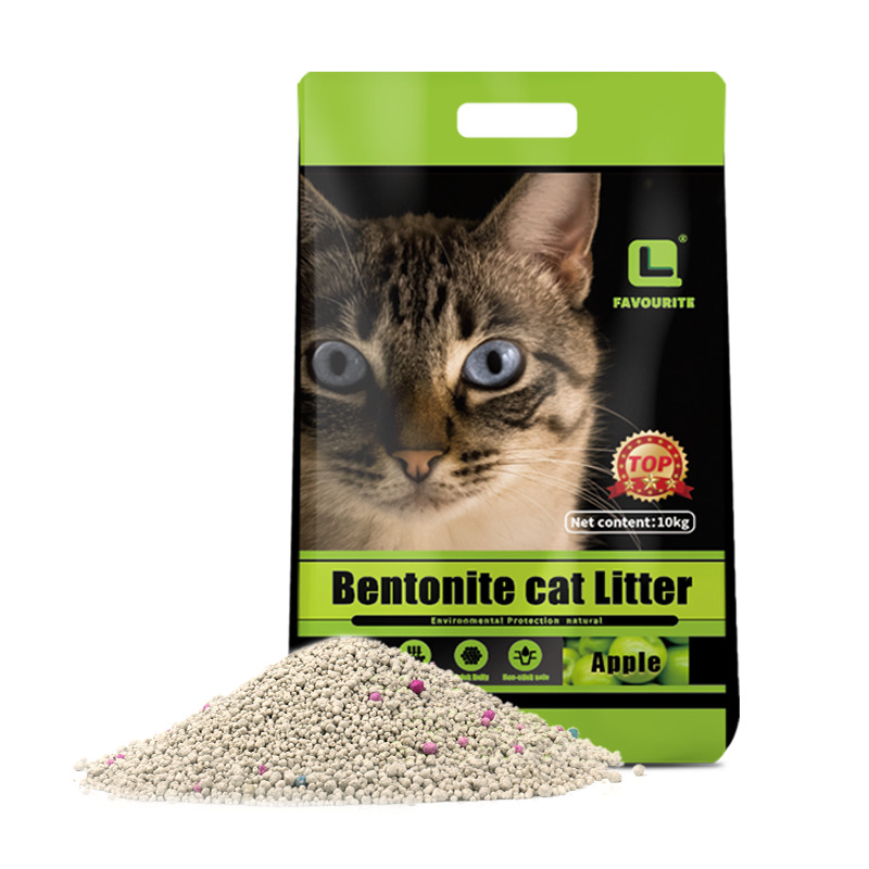 ARENA PARA GATO FAVORITE BENTONITE AROMA A MANZANA 10 KG