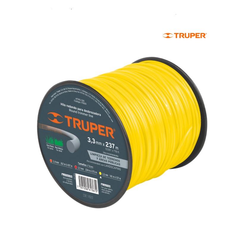 HILO TRUPER PARA CHAPEADORA CARRETE AMARILLO 3.3 MM * 237 METROS