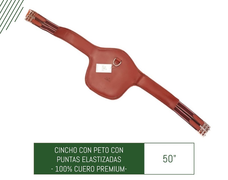 CINCHAS DE ADISTRAMIENTO DE CUERO CON PETO 50"