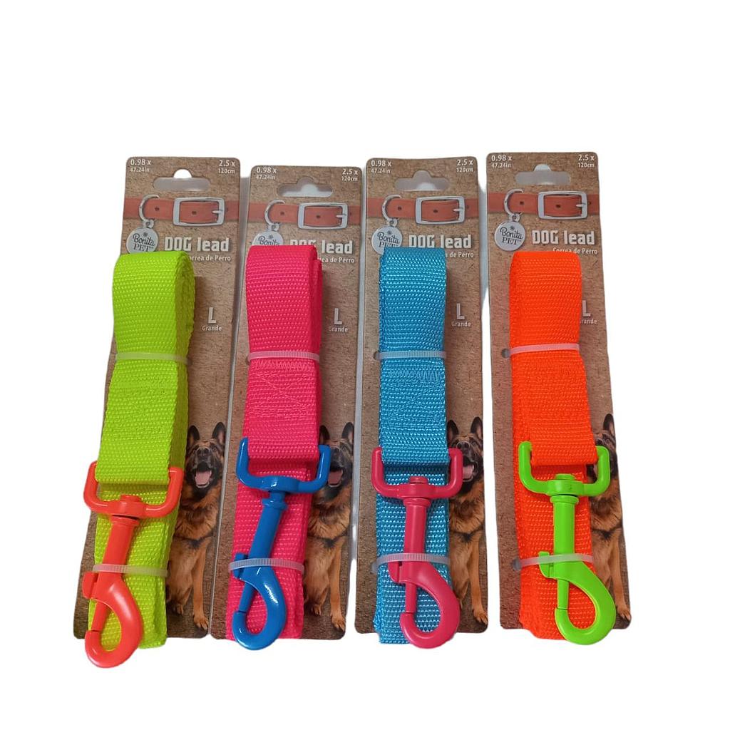 CORREA DE PERRO TALLA L VARIOS COLORES "BONITA PET"