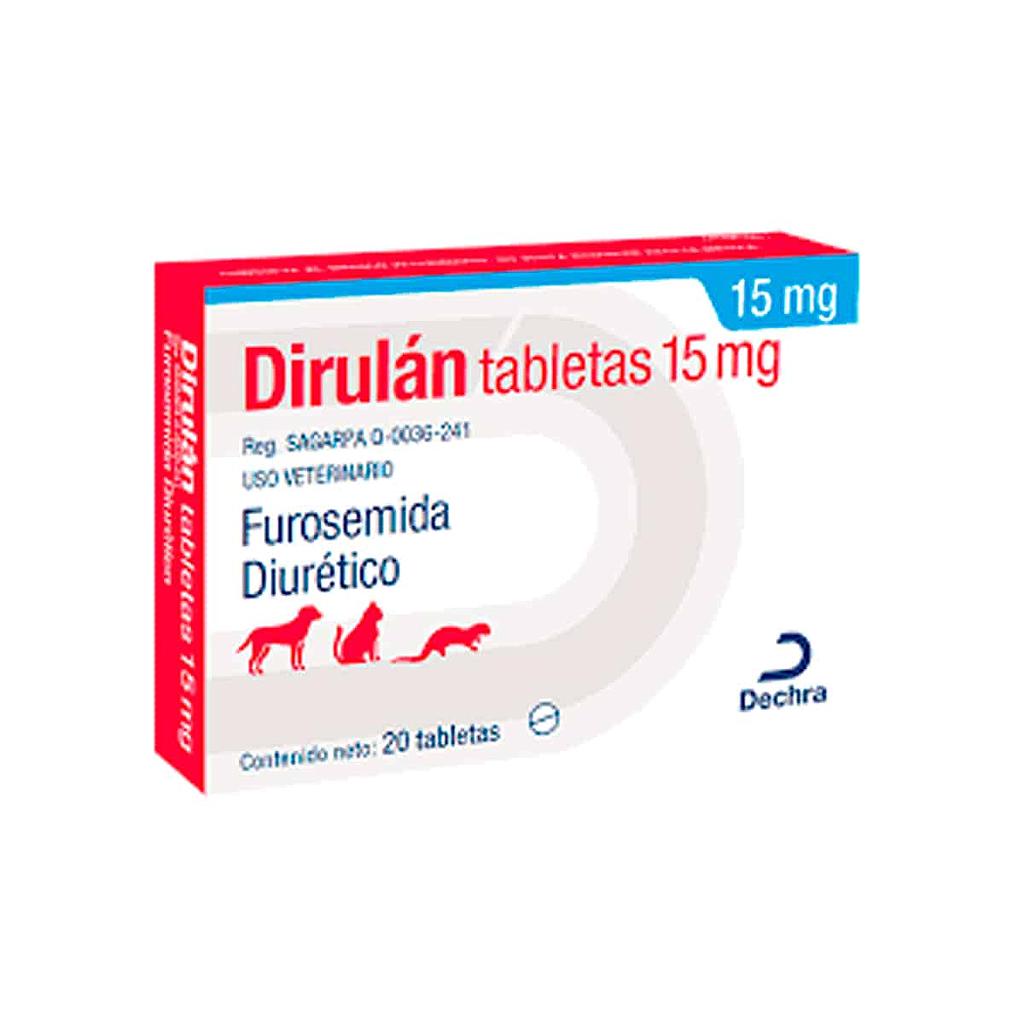 FUROSEMIDA DIRULAN 15 MG CAJA 20 TABLETAS