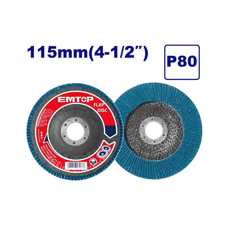 DISCO LAMINADO DE ZIRCONIO GRANO 80 4-1/2 X 7/8" EMTOP