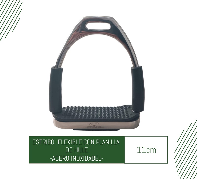 ESTRIBO INGLES FLEXIBLE CON HULE Y PLANTILLA ANTIDERRAPE