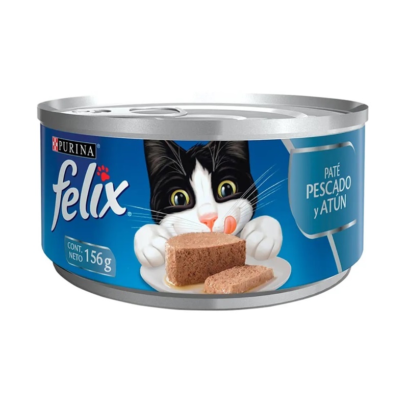 ALIMENTO HUMEDO PARA GATO LATA FELIX PATE DE PESCADO Y ATUN 156G.