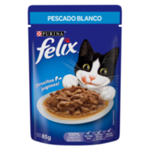 ALIMENTO HUMEDO PARA GATO FELIX POUCH PESCADO BLANCO 85 GR