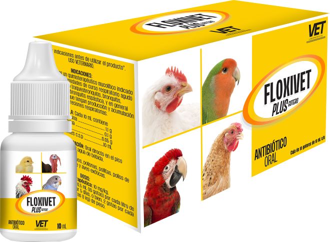 FLOXIVET PLUS ANTIBIOTICO PARA AVES GOTERO 10 ML