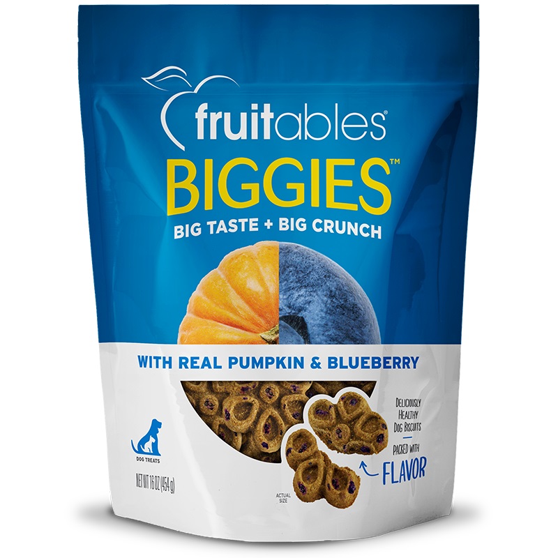 FRUITABLES DOG TREAT BIGGIES PUMPKIN & BLUEBERRY