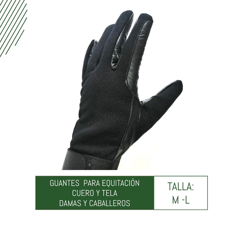 GUANTES PARA EQUITACION SINTETICO Y CUERO PAR