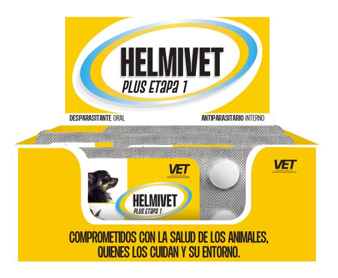 DESPARASITANTE PARA PERRO HELMIVET PLUS ETAPA 1 BLISTER DE 2 TABLETAS
