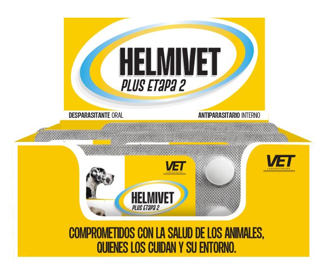 DESPARASITANTE PARA PERRO HELMIVET PLUS ETAPA 2 BLISTER DE 2 TABLETAS