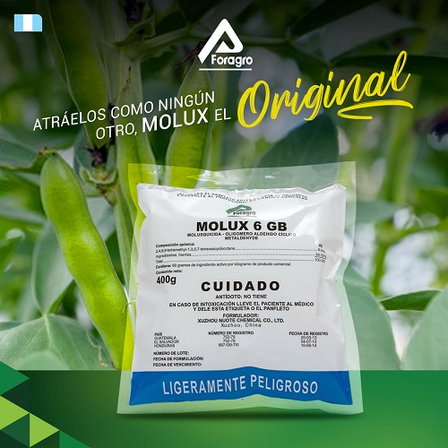 INSECTICIDA MOLUSQUICIDA MOLUX 6 GB 400 GR