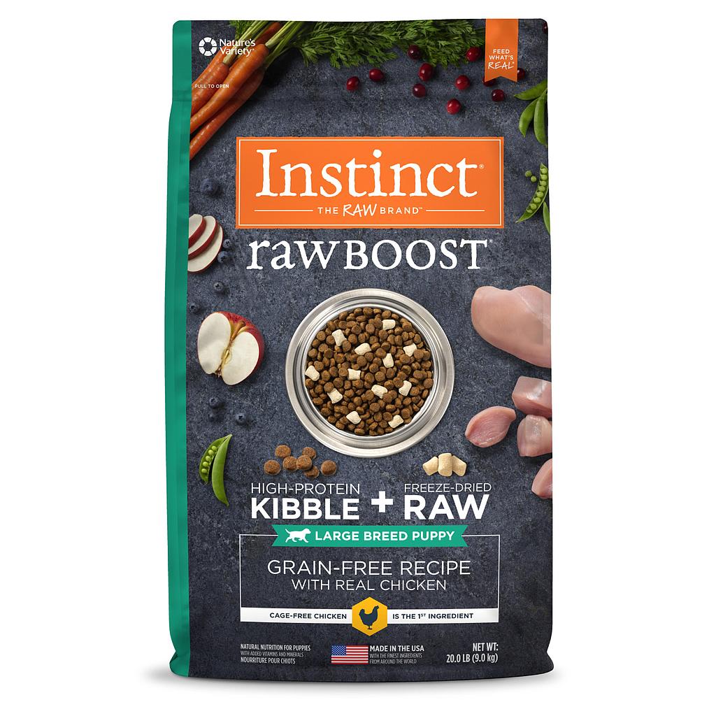 CONCENTRADO PARA PERRO CACHORRO INSTINCT RAW BOOST GRAIN FREE CHICKEN FOR LARGE 20 LIBRAS