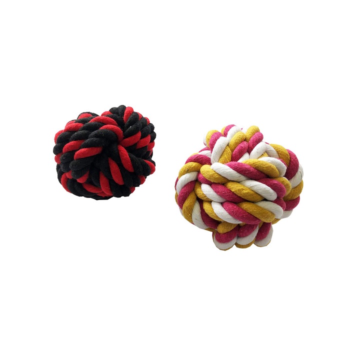 JUGUETE PARA PERRO BOLA LAZO 10CM