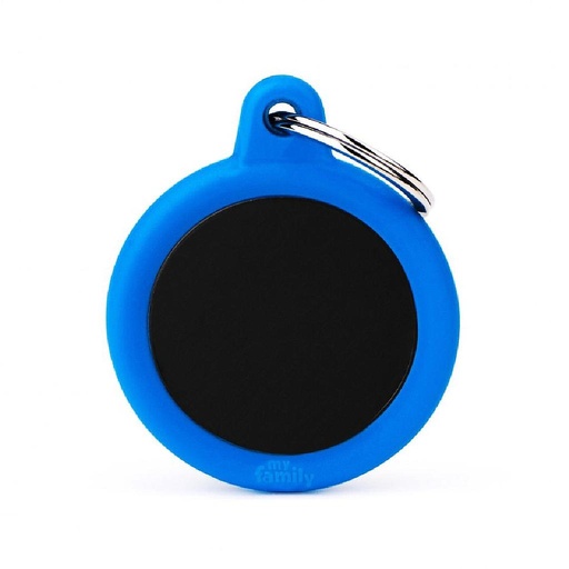 MY FAMILY TAG BLACK ALUMINUM WITH RUBBER CIRCLE