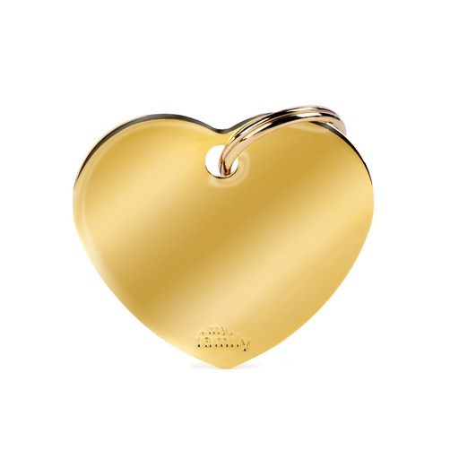 MY FAMILY TAG GOLDEN BRASS HEART 