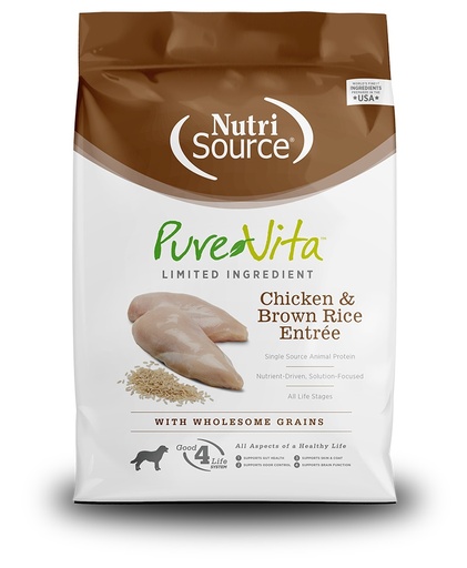 CONCENTRADO PARA PERRO NUTRISOURCE PURE VITA CHICKEN AND BROWN RICE