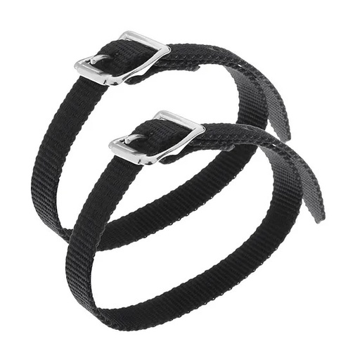 [00170] CORREA ESPUELA INGLESA HH NYLON FINA NEGRO CON HEBILLA (PAR)