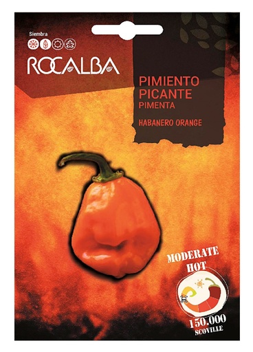 SEMILLA PIMIENTO PICANTE HABANERO ORANGE ROCALBA 0.5 GRS