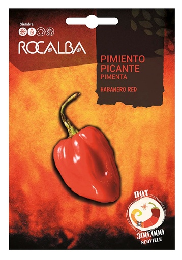 SEMILLA PIMIENTO PICANTE HABANERO ROJO ROCALBA 0.5 GRS