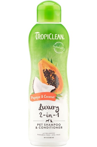 [520250] TROPICLEAN SHAMPOO PAPAYA & COCONUT 12 OZ