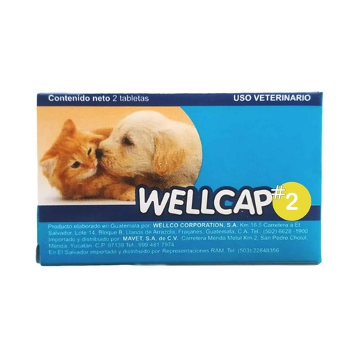 DESPARASITANTE PARA PERRO WELLCAP CAJA DE 2 TABLETAS 