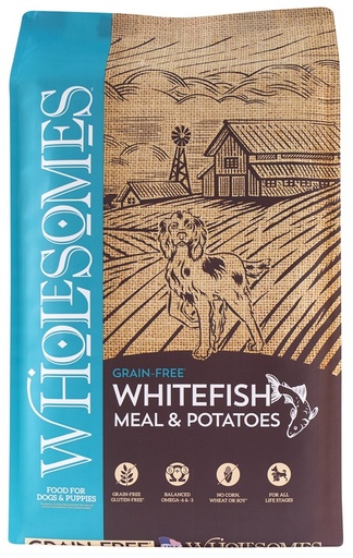 CONCENTRADO PARA PERRO WHOLESOMES WHITE FISH MEAL & POTATOES 15.9 KGS