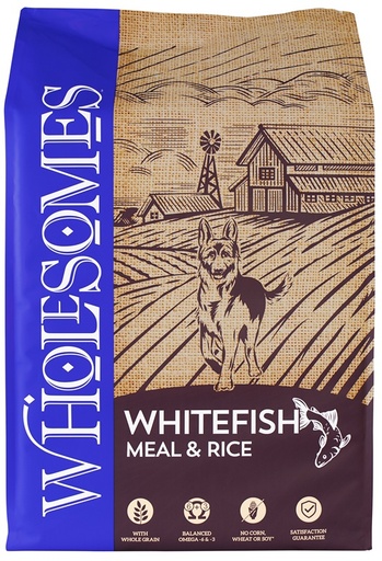 CONCENTRADO PARA PERRO WHOLESOMES WHITE FISH MEAL AND BROWN RICE 40 LBS