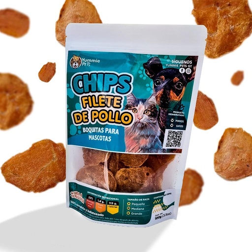 YUMMIE PETS CHIPS DE FILETE DE POLLO 50 GRS