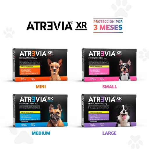 TABLETA MASTICABLE ANTIPULGAS PARA PERRO ATREVIA XR 1 UNIDAD