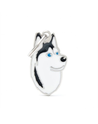 [MF13WHITEBLACK] MY FAMILY TAG FRIENDS SIBERIAN HUSKY BLACK AND WHITE