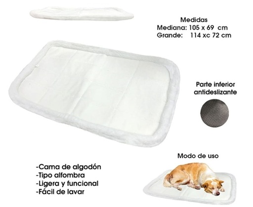 CAMA PARA MASCOTA DE ALGODON TIPO ALFOMBRA 