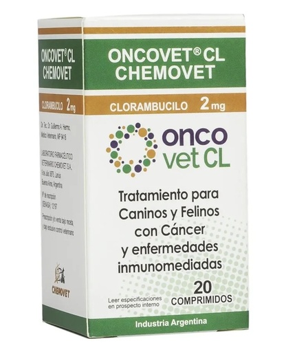 ONCOVET CL 2MGR CLORAMBUCILO 20 COMPRIMIDOS
