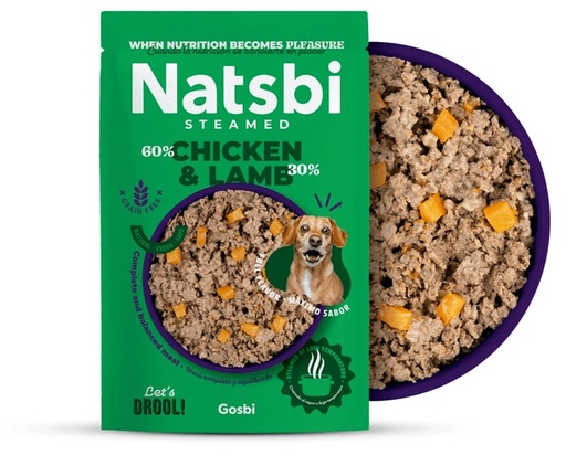 ALIMENTO HUMEDO PARA PERRO NATSBI STEAM CHICKEN & LAMB