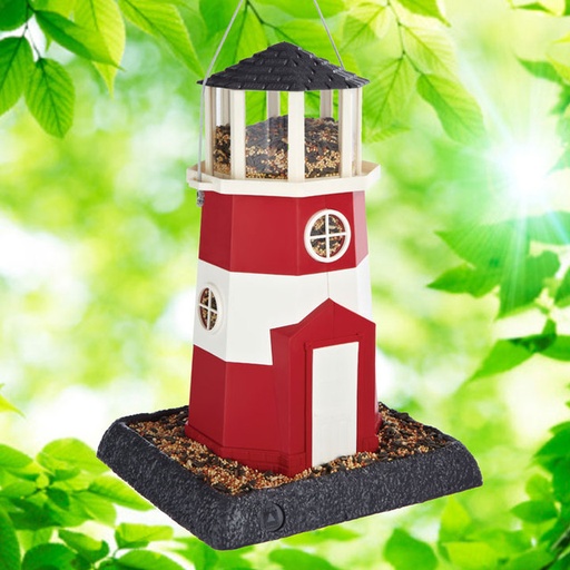 [9074] COMEDERO PARA PAJAROS LIGHTHOUSE ROJO/BLANCO