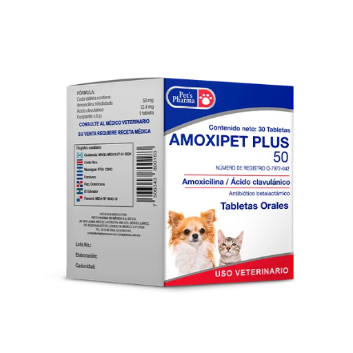 [PET431] AMOXIPET PLUS 50 MG- CAJA 30 UNIDADES