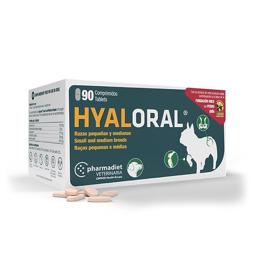 [HLRRP90] HYALORAL RAZAS PEQUEÑAS Y MEDIANAS 90 COMPRIMIDOS 