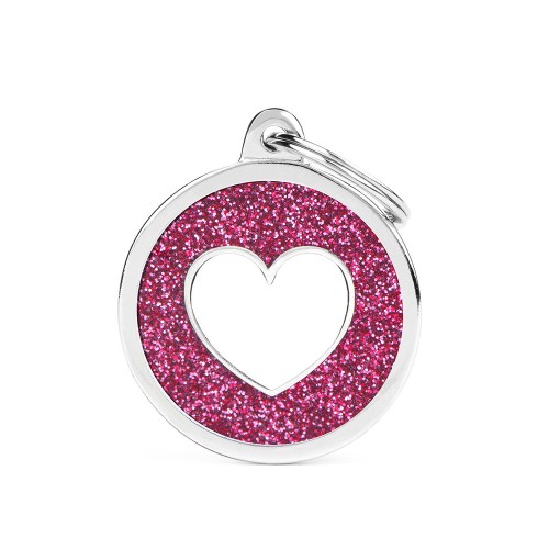 MY FAMILY TAG BIG GLITTER WHITE HEART