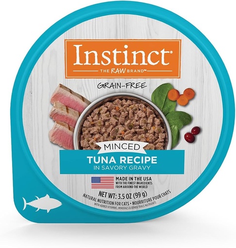 [61029] ALIMENTO HUMEDO PERA GATO INSTINCT MINCED TUNA CUPS 3.5 ONZ