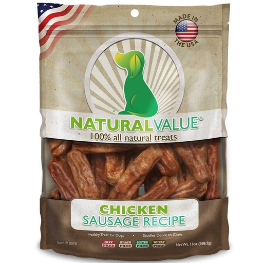 [btd189] PREMIO NATURAL VALUE SALCHICHAS DE POLLO GRAIN FREE 368.5 GRS 
