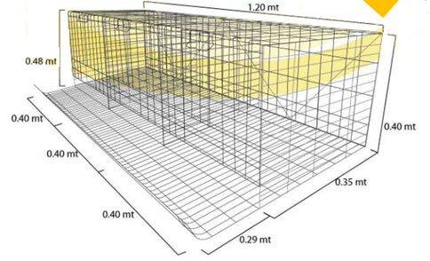 JAULA PARA GALLINA DE POSTURA 1.5 MTS DE 3 NIDOS